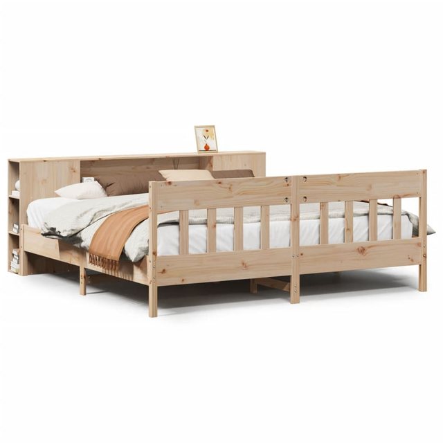 vidaXL Bett, Massivholzbett mit Regal ohne Matratze 200x200 cm Kiefer günstig online kaufen