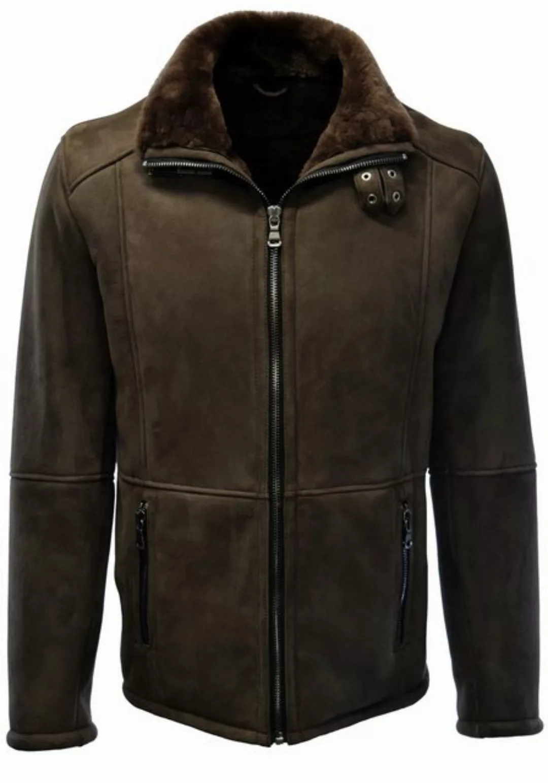 Zimmert Leather Lederjacke Herren, Lammfelljacke, Lammfell, Braun, Dunkelbr günstig online kaufen