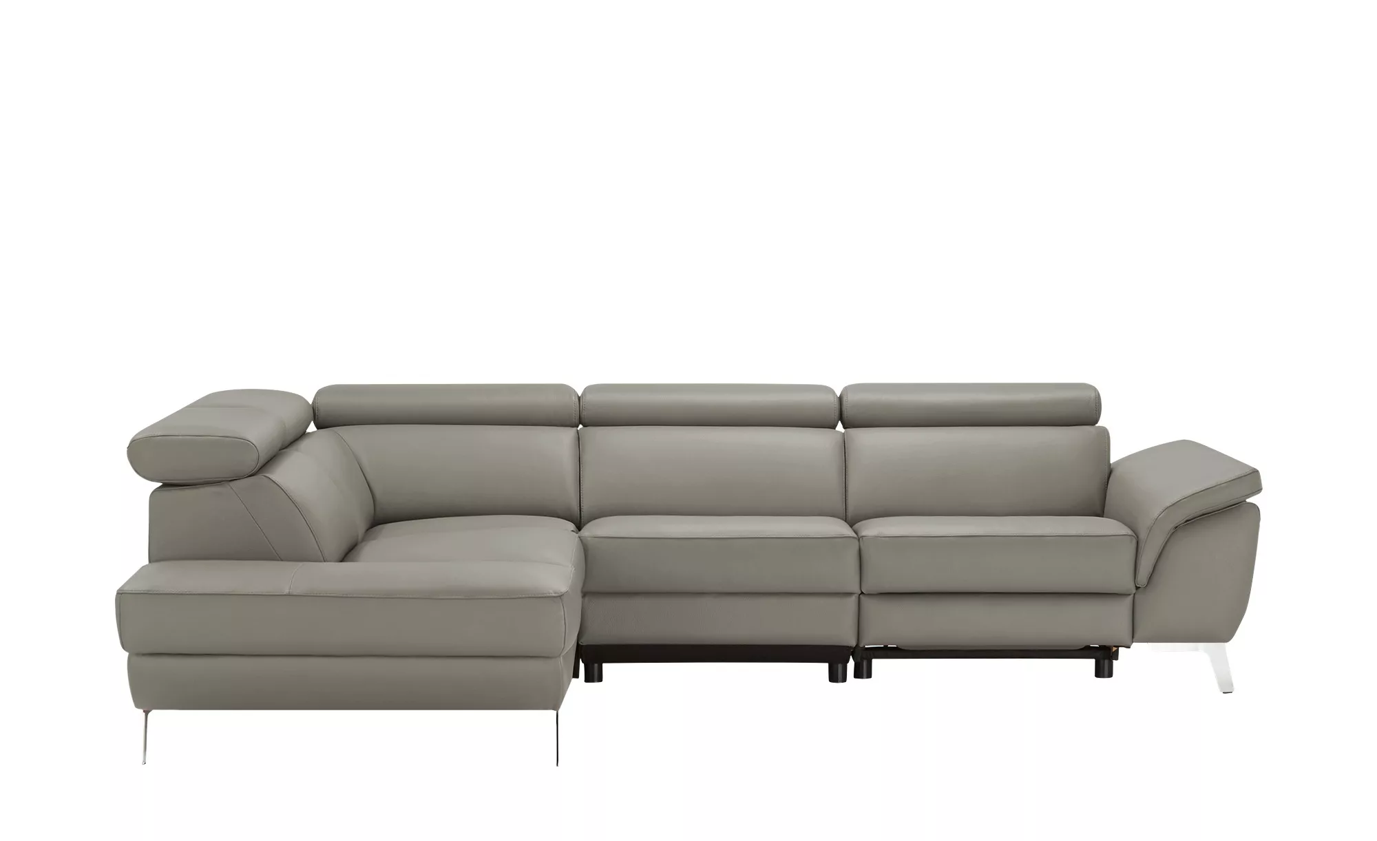 uno Leder Ecksofa  Dallas - grau - 74 cm - Polstermöbel > Sofas > Ecksofas günstig online kaufen