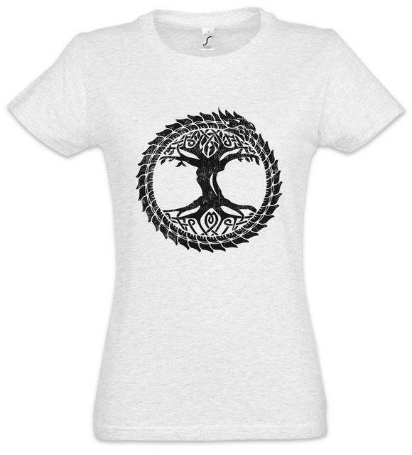 Urban Backwoods Print-Shirt Ouroboros Yggdrasil Damen T-Shirt Celtic Irmins günstig online kaufen