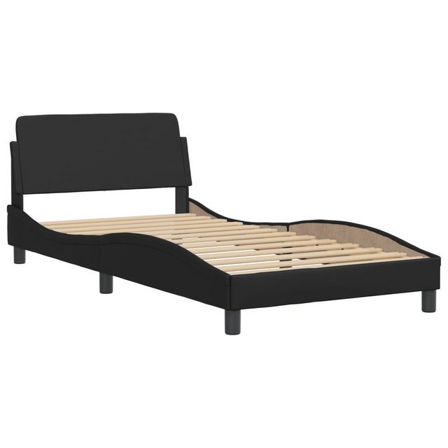 vidaXL Bett Bettgestell mit Kopfteil Schwarz 100x200 cm Kunstleder günstig online kaufen