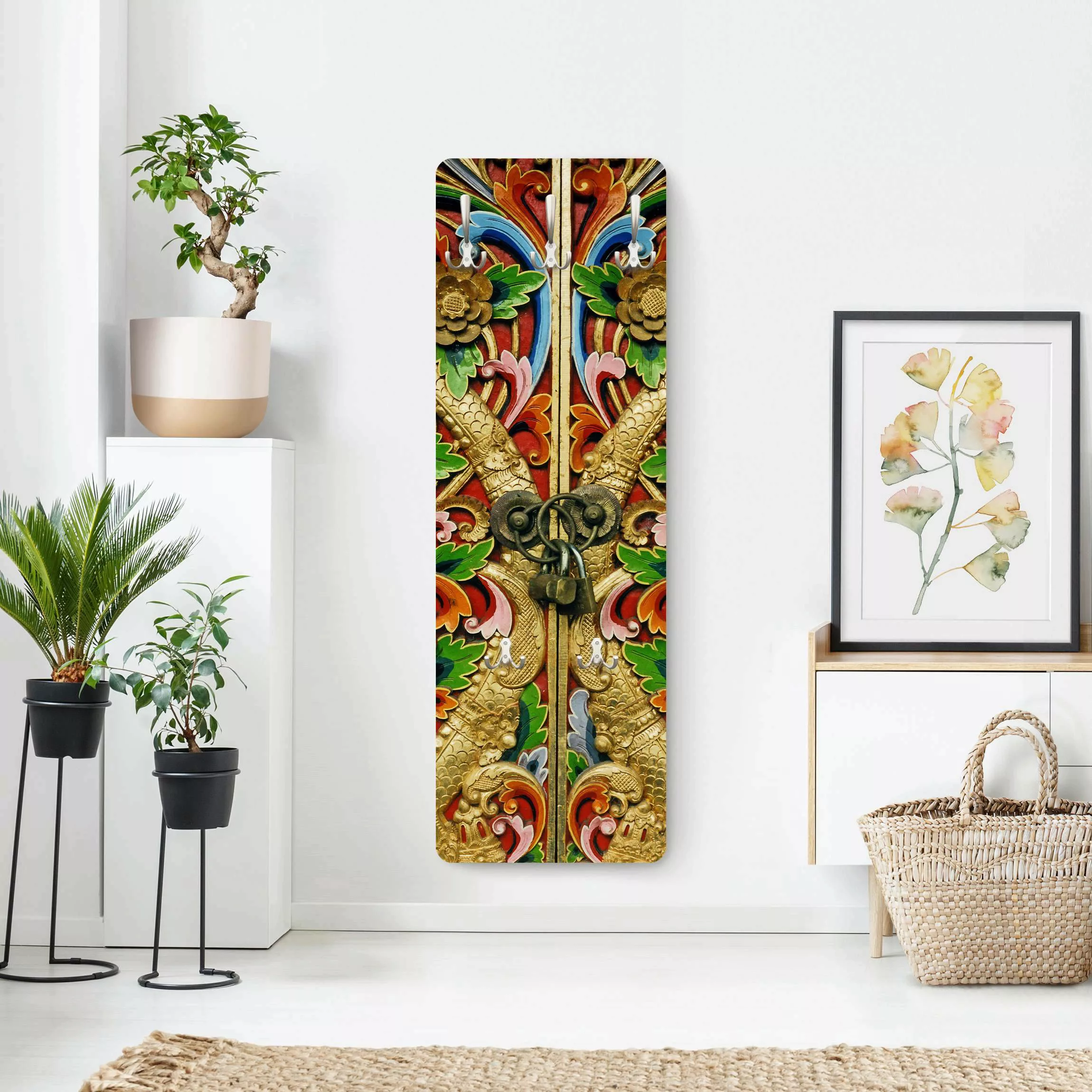 Wandgarderobe Holzpaneel Muster & Textur Golden Gate günstig online kaufen