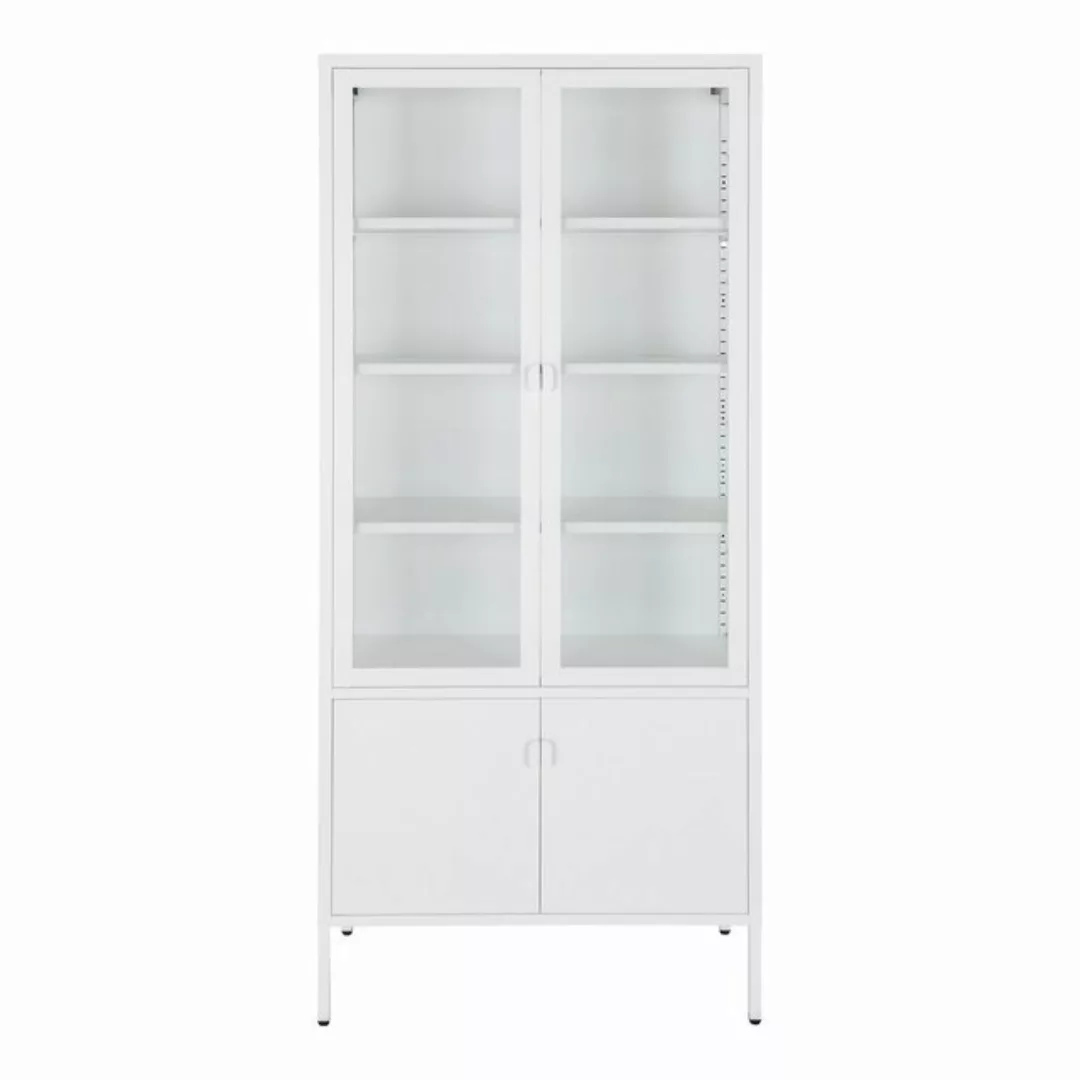 House Nordic Standvitrine Brisbane in Weiss, Metall - 80x180x35cm (BxHxT) günstig online kaufen