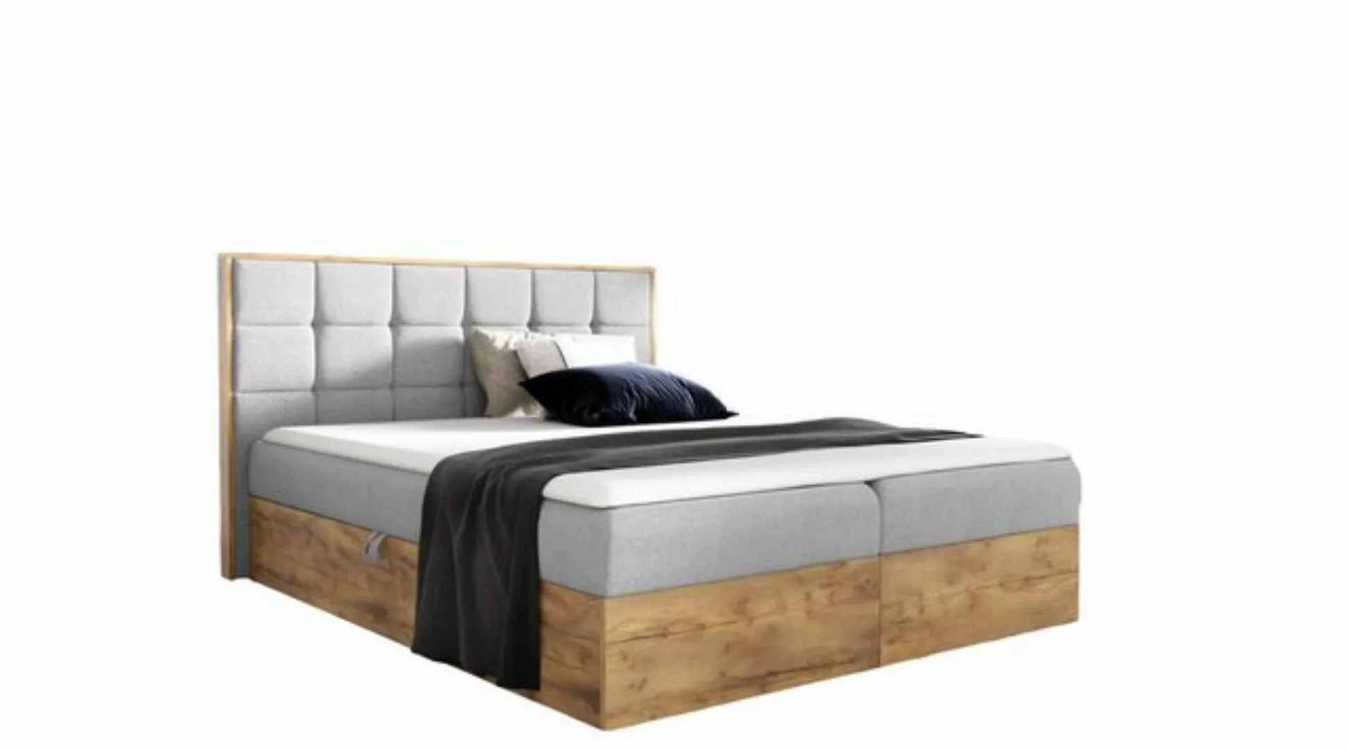 AN-MOEBEL4U Boxspringbett Schlafzimmerbett BIZON IN STOFF FARO (120/140/160 günstig online kaufen