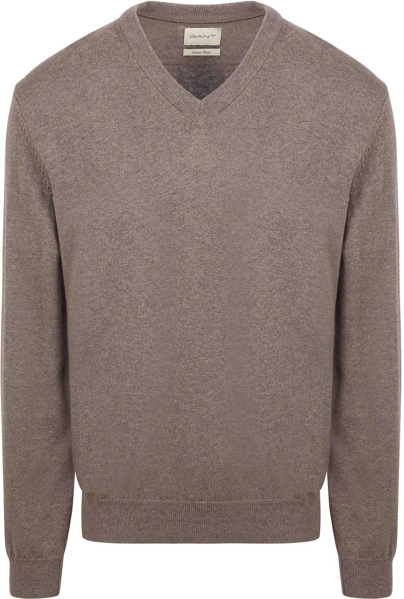 Gant Pullover V-Neck Hazelnut Melange - Größe XL günstig online kaufen