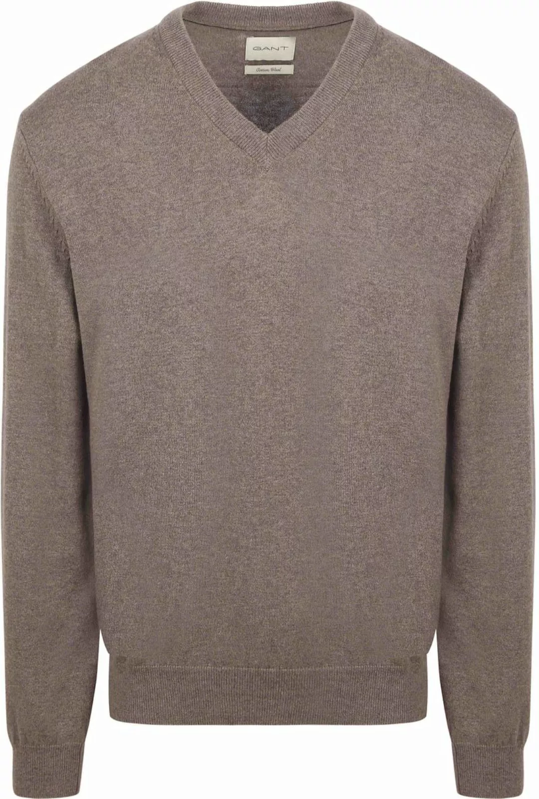 Gant Pullover V-Neck Hazelnut Melange - Größe M günstig online kaufen