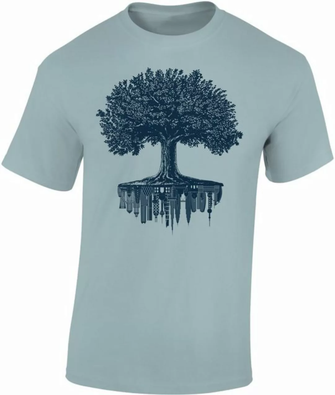 Baddery Print-Shirt Garten T-Shirt: "Forest City" - Wald Natur Hobbygärtner günstig online kaufen