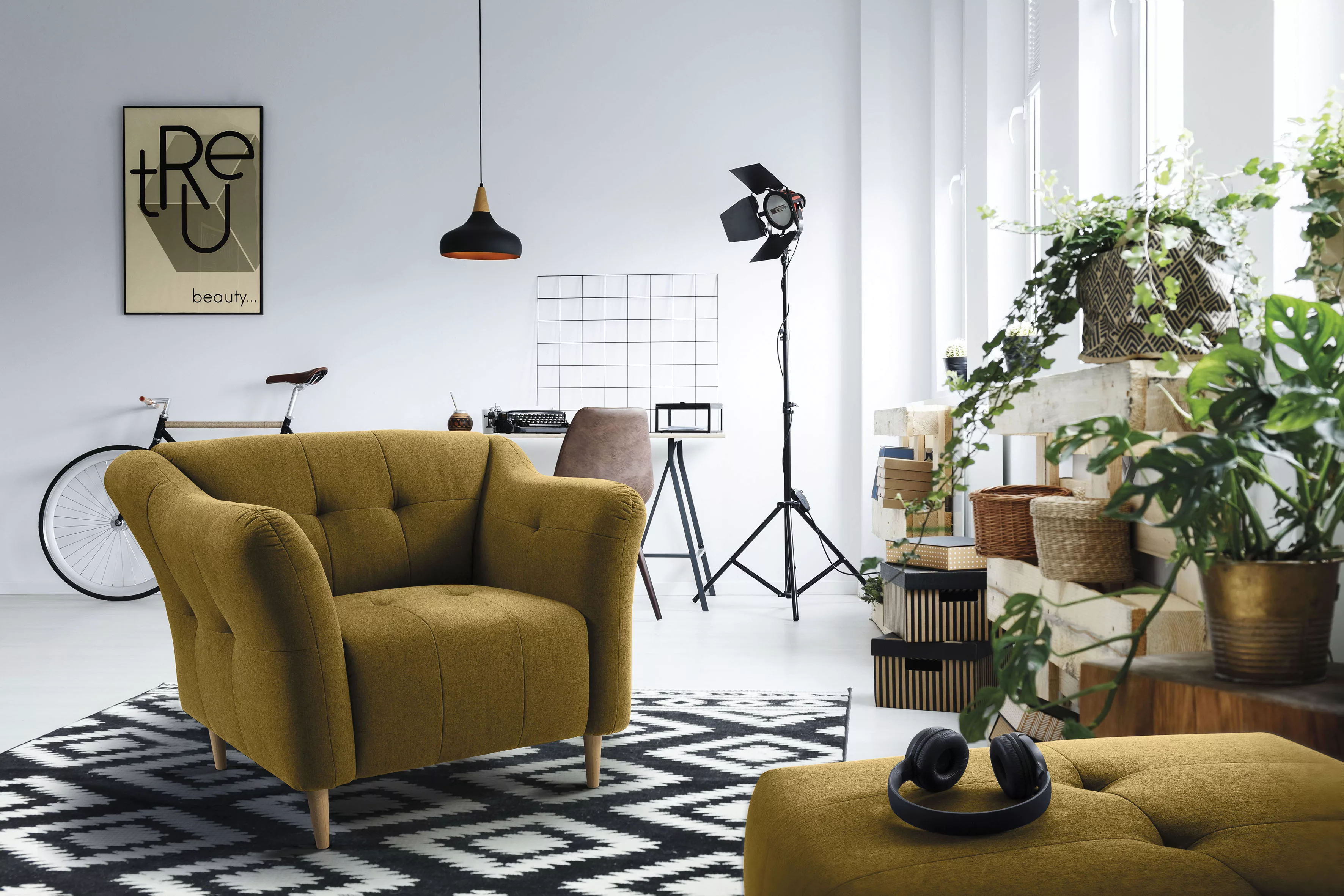 exxpo - sofa fashion Sessel "Soraya", mit Holzfüßen, frei im Raum stellbar günstig online kaufen