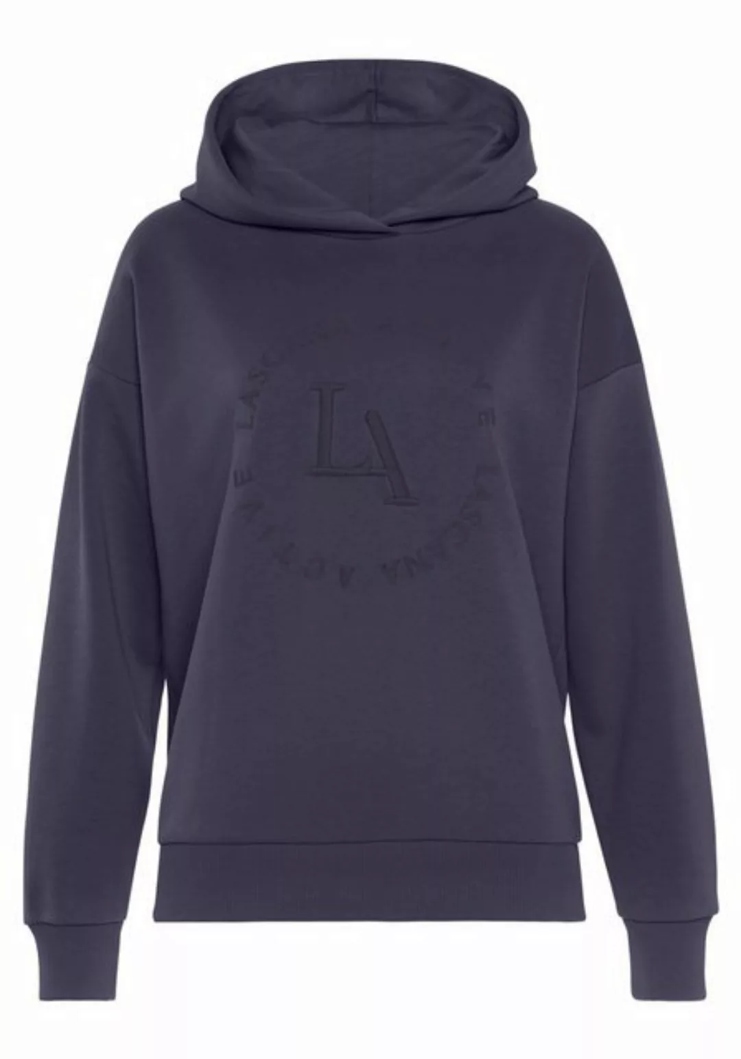 LASCANA ACTIVE Kapuzensweatshirt Performance Hoodie mit runder Logostickere günstig online kaufen