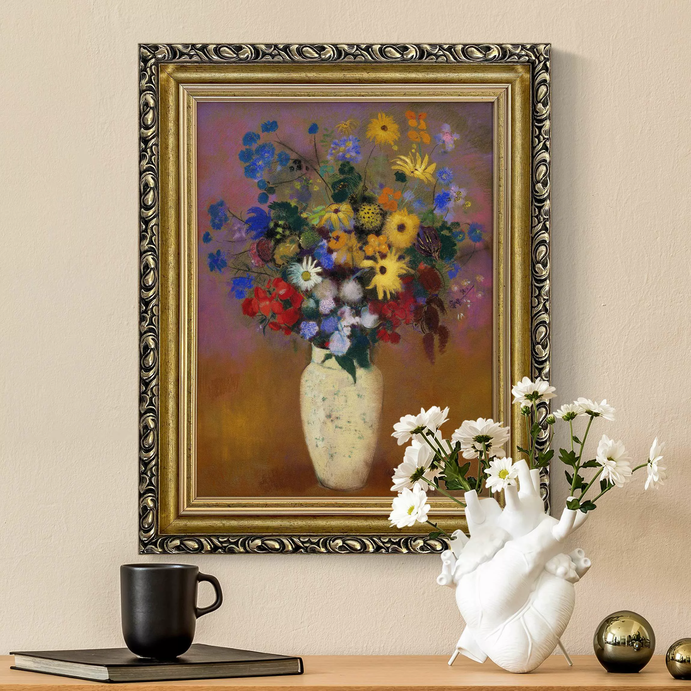 Gerahmtes Leinwandbild Odilon Redon - Blumen in einer Vase günstig online kaufen