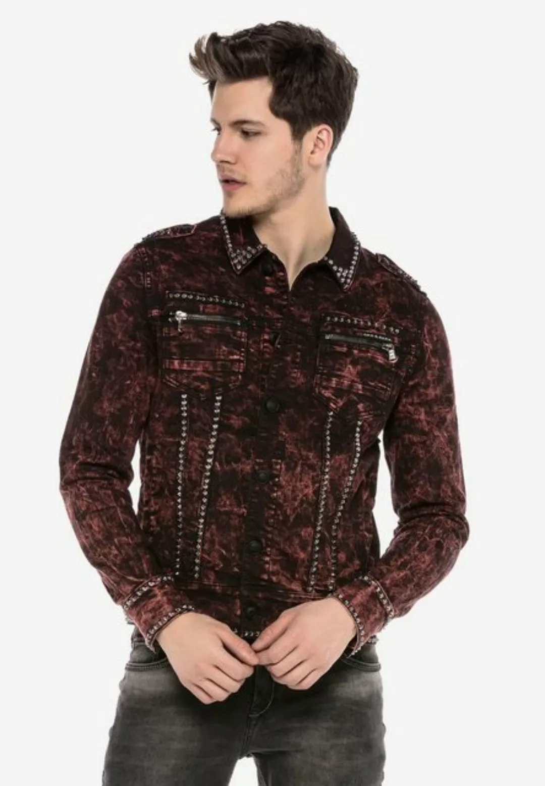 Cipo & Baxx Jeansjacke mit tollem Allover-Print günstig online kaufen