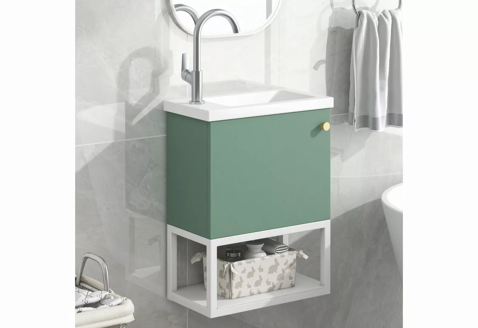 Fangqi Spülenschrank 40cm Badezimmer Waschbeckenschrank, hängend mit Staura günstig online kaufen