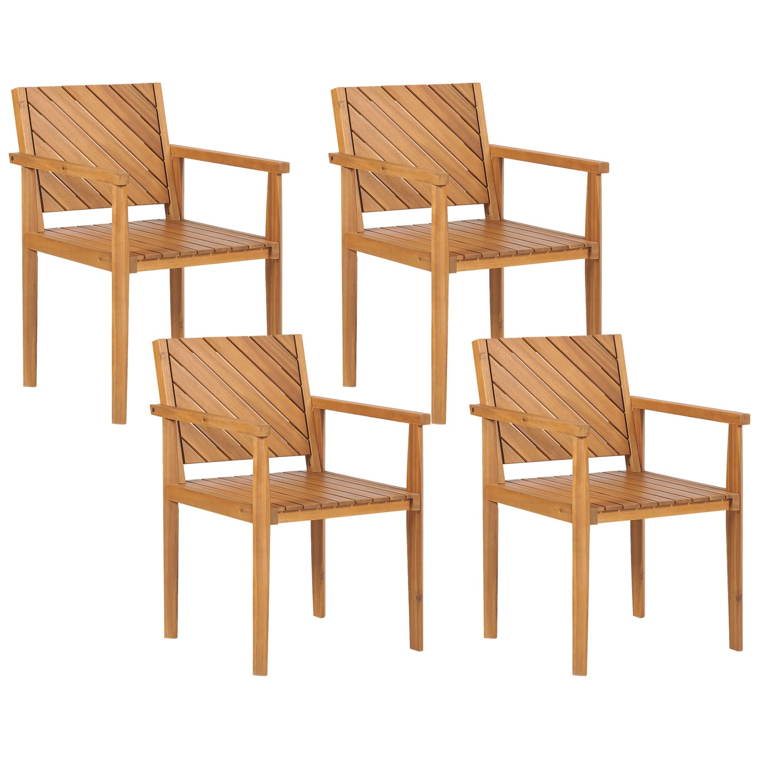 Beliani Gartenstuhl Heller Holzfarbton 40x55x82 günstig online kaufen