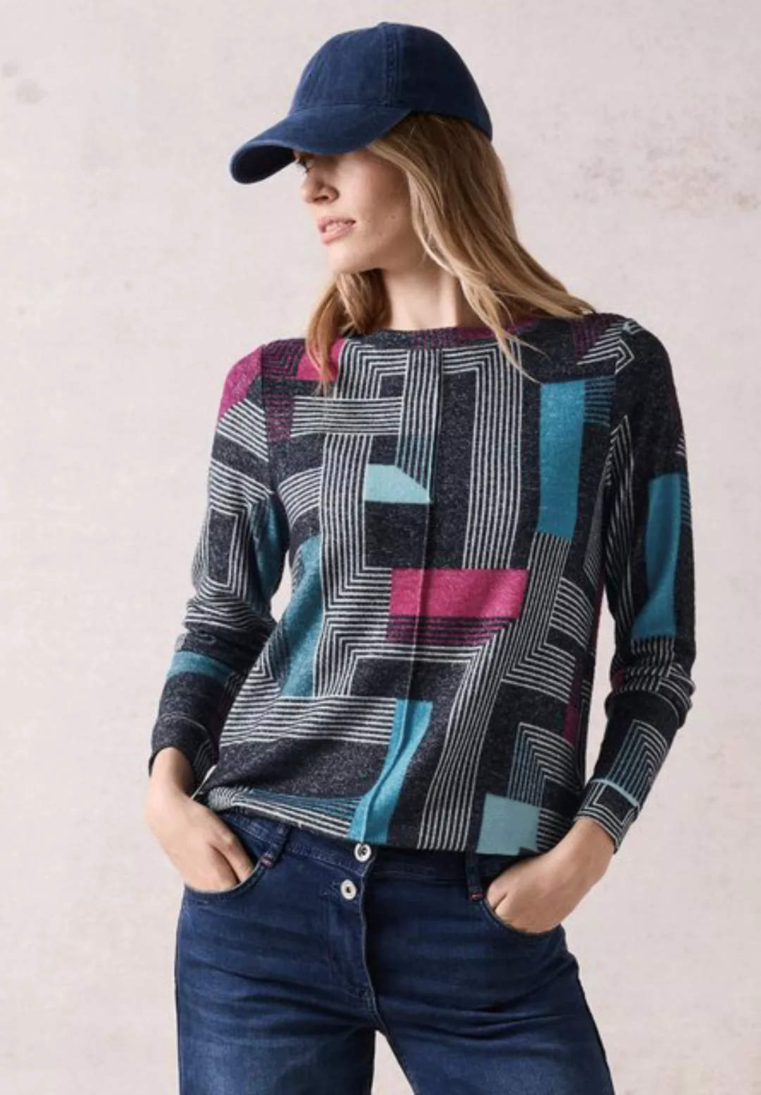 Cecil Langarmshirt, mit All-Over Print günstig online kaufen