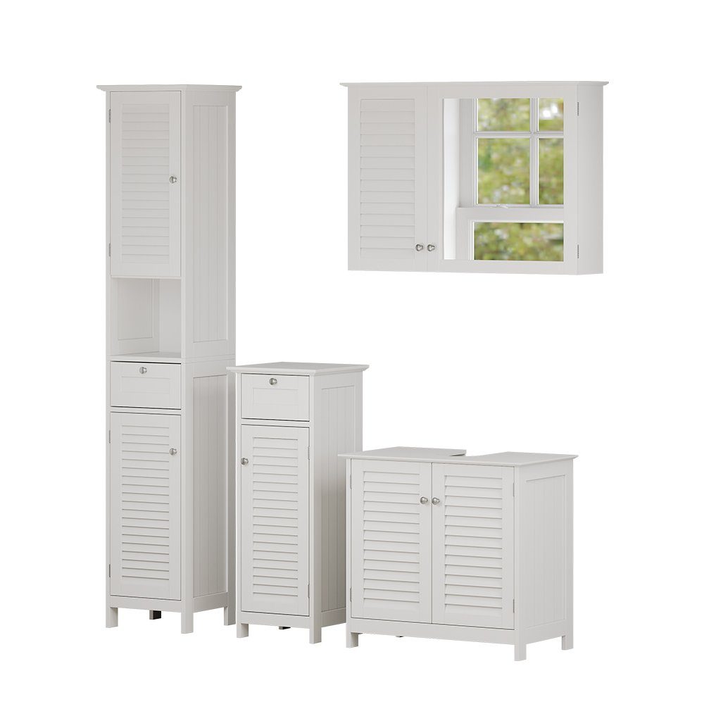 Vicco Badmöbel-Set Riad, Weiß, 4 Teile, günstig online kaufen