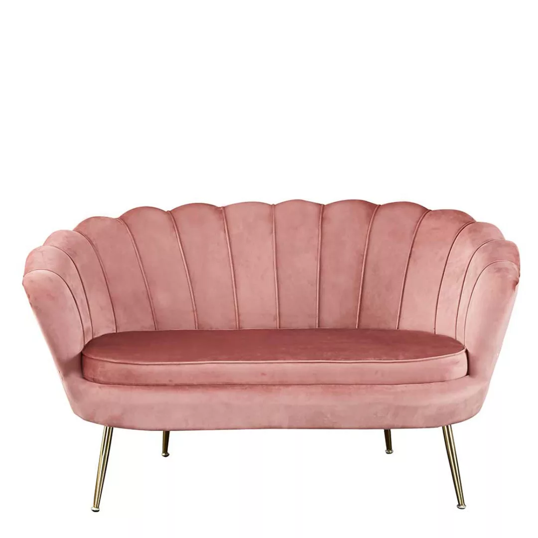 Design Sofa in Rosa Samt muschelförmig günstig online kaufen