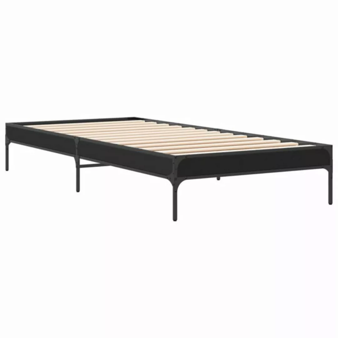 vidaXL Bett Bettgestell Braun Eichen-Optik 75x190 cm Holzwerkstoff Metall günstig online kaufen