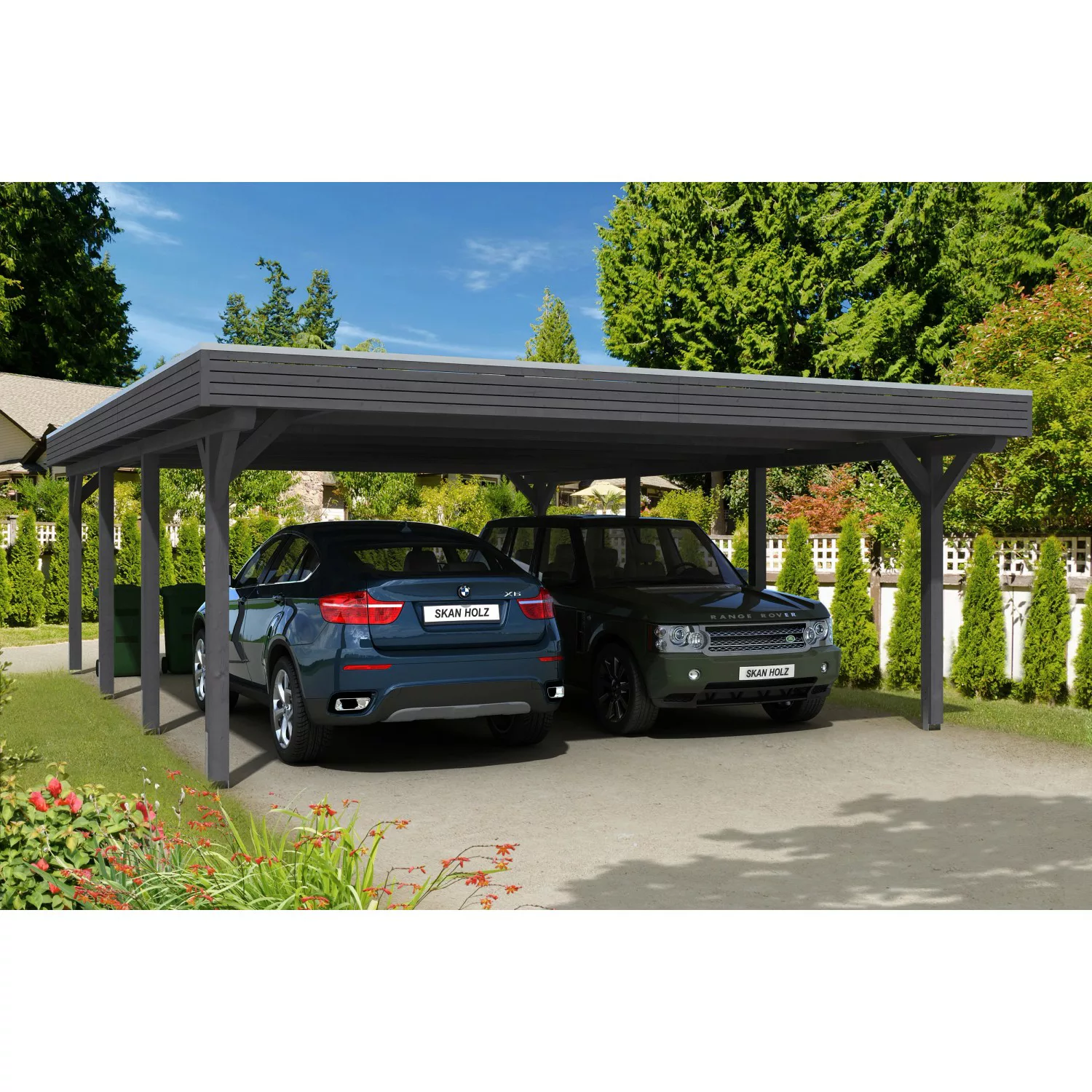 Skan Holz Carport Spessart 611 cm x 846 cm Schiefergrau günstig online kaufen