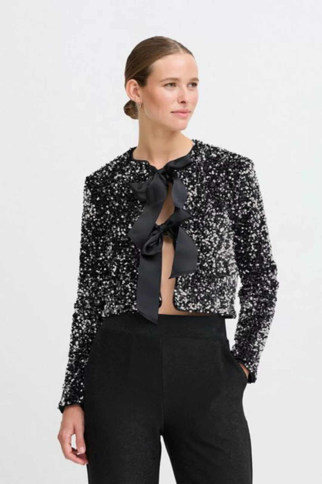 b.young Kurzblazer BYPAILLET BOW JACKET - detailreicher Blazer mit Paillett günstig online kaufen