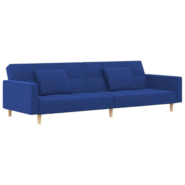 vidaXL Schlafsofa, Sofa 2-Sitzer mit 2 Kissen Blau Stoff günstig online kaufen