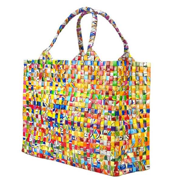 Saftpack Upcycling Einkaufstasche Waeve, Bunt günstig online kaufen