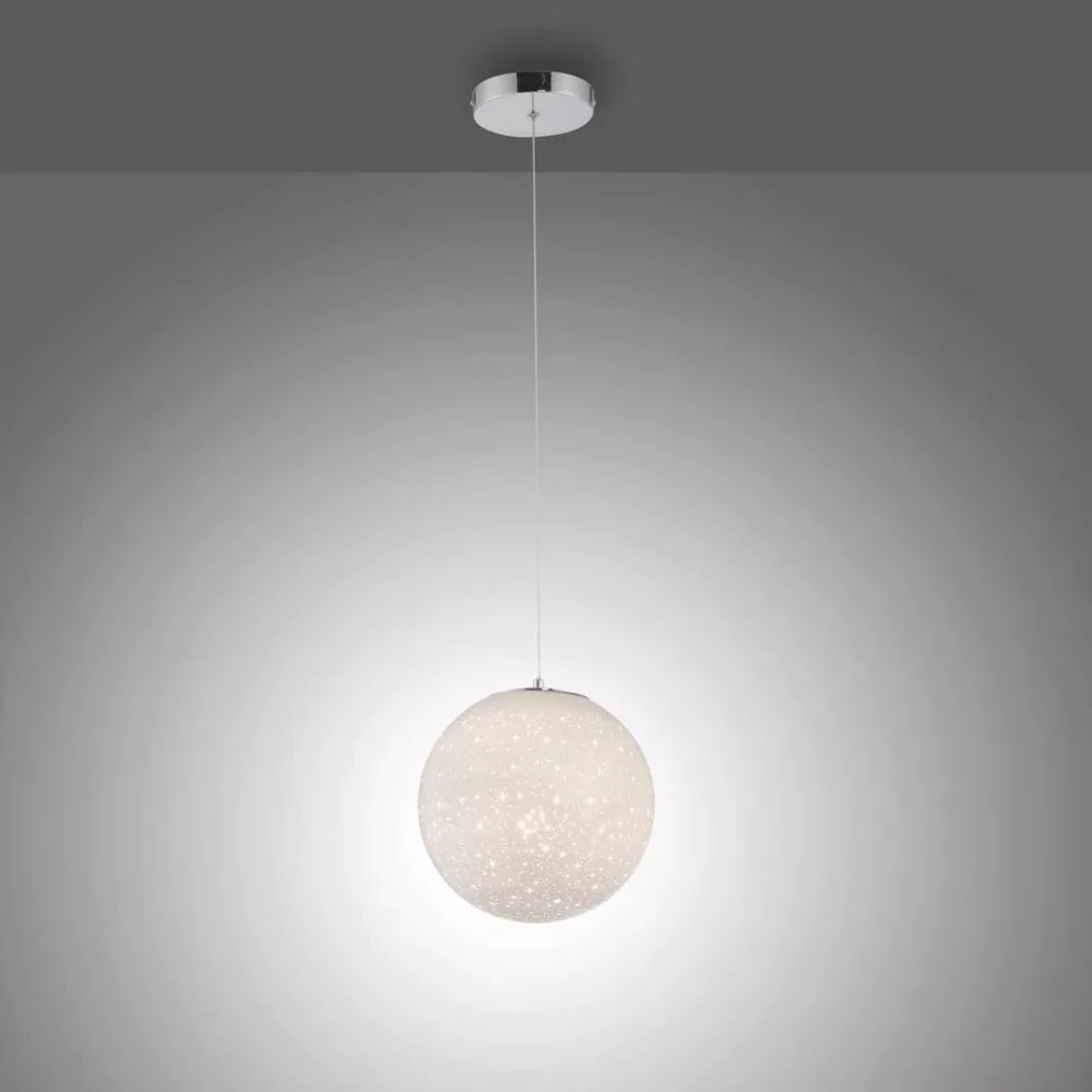 LED Pendelleuchte Bolo in Beige und Chrom 10W 1555lm günstig online kaufen