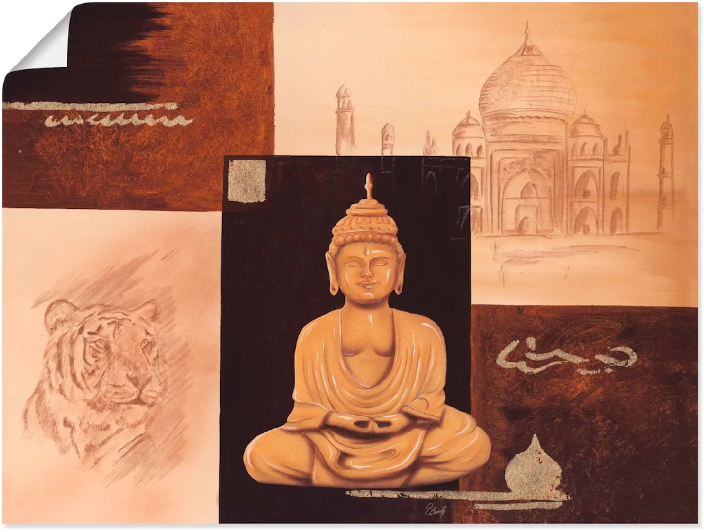 Artland Wandbild "Indisches Gefühl II", Religion, (1 St.), als Poster, Wand günstig online kaufen