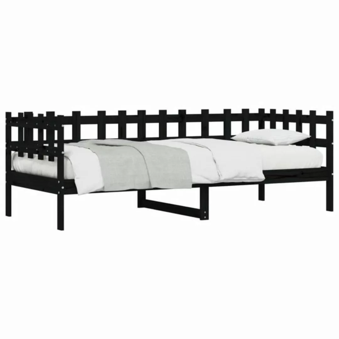 furnicato Bett Tagesbett Schwarz 90x200 cm Massivholz Kiefer (1-tlg) günstig online kaufen