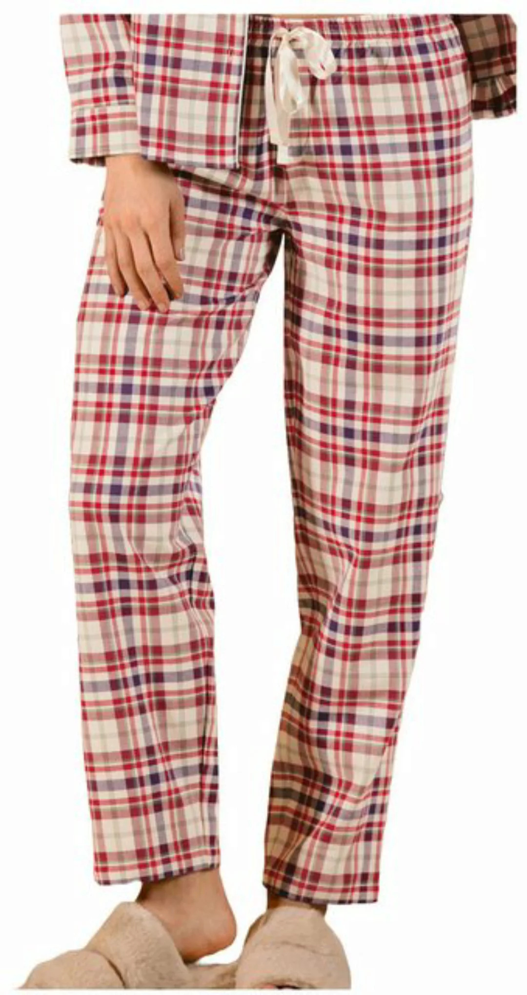 Nina Von C. Pyjamahose Damen Flanell Schlafanzughose (1-tlg) Baumwolle günstig online kaufen