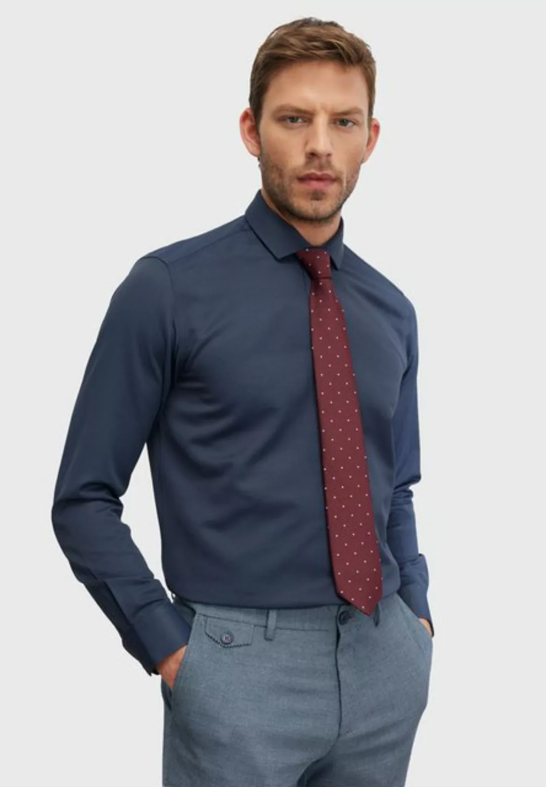 AC&Co Langarmhemd AC&CO Langarmhemd Männlich Slim Fit günstig online kaufen