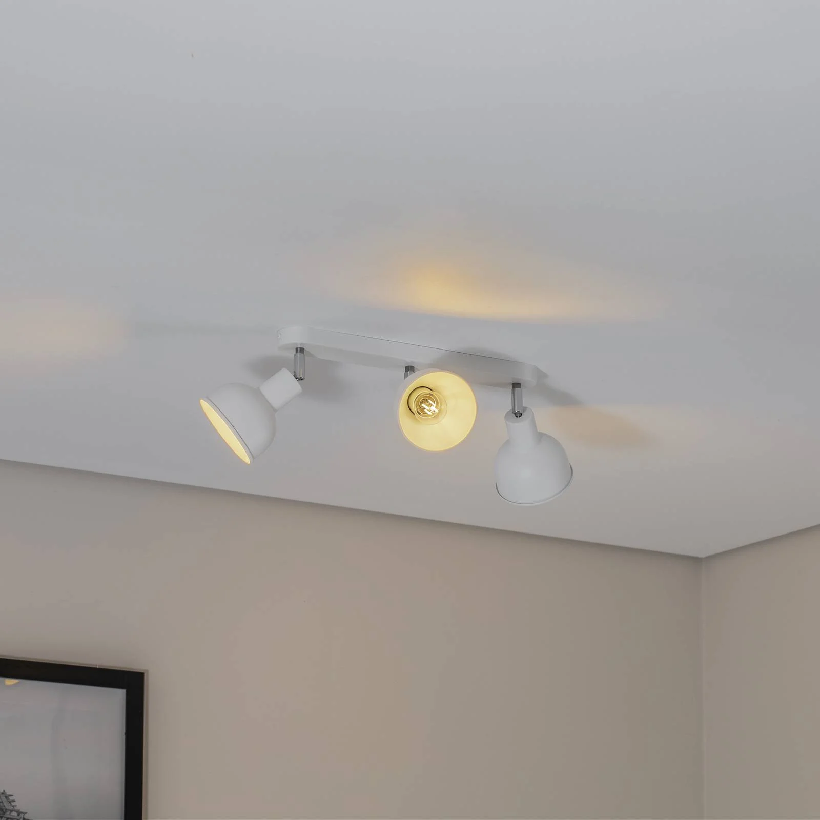 Deckenleuchte Elba, 40 cm, 3-flammig, weiß, Metall, E27 günstig online kaufen