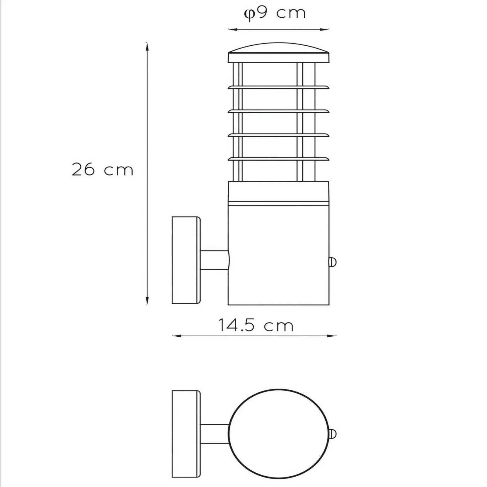 Außenwandleuchte Solid, Fassung oben günstig online kaufen