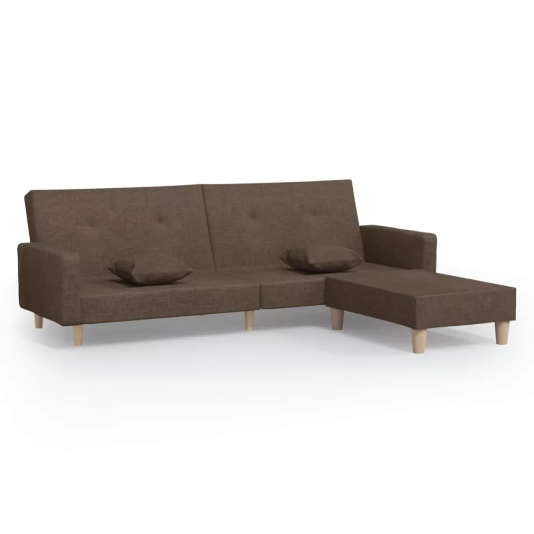 Vidaxl Schlafsofa 2-sitzer Mit Fußhocker Taupe Stoff günstig online kaufen