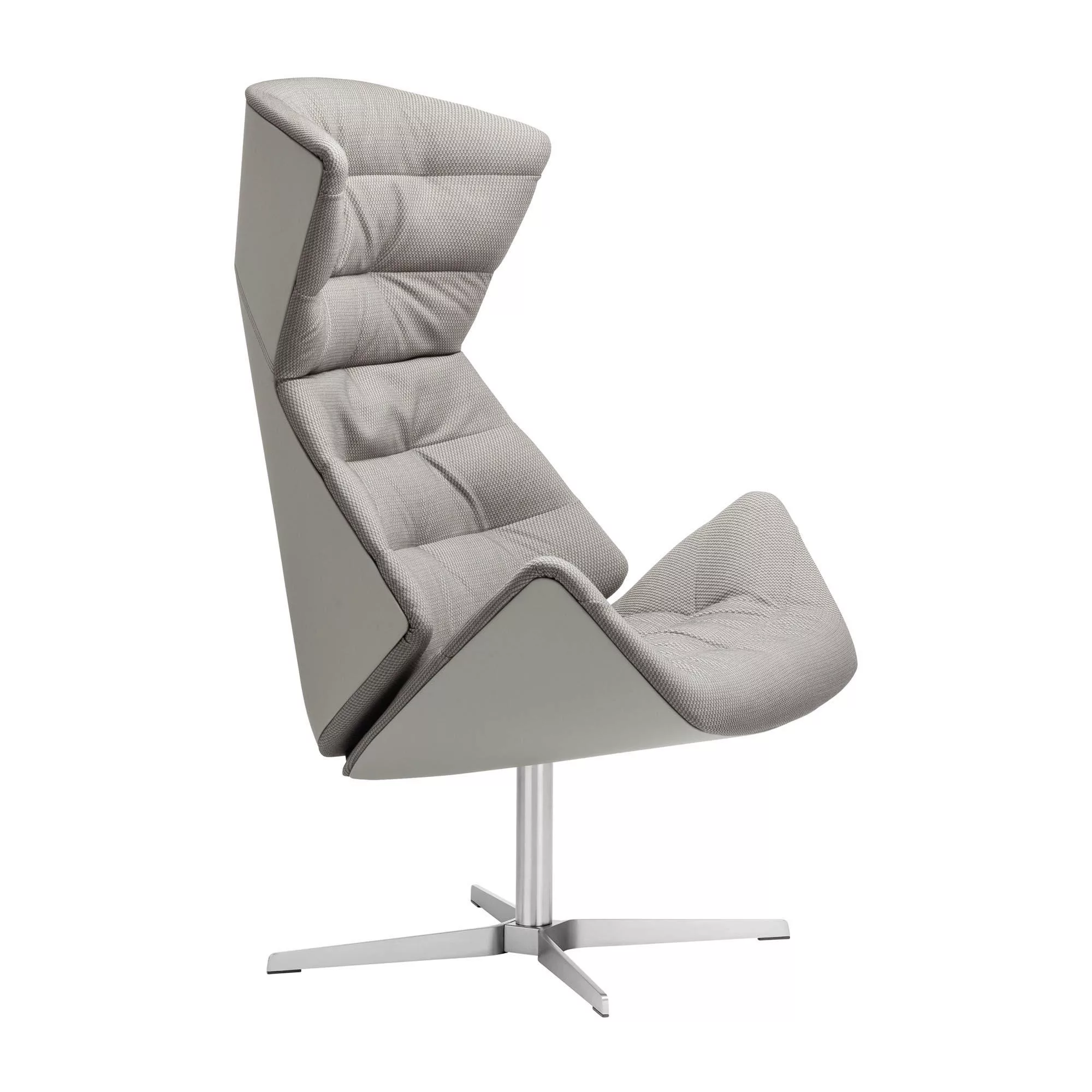 Thonet - 808 Lounge Sessel - grau/Gestell Flachstahl Edelstahloptik/innen: günstig online kaufen