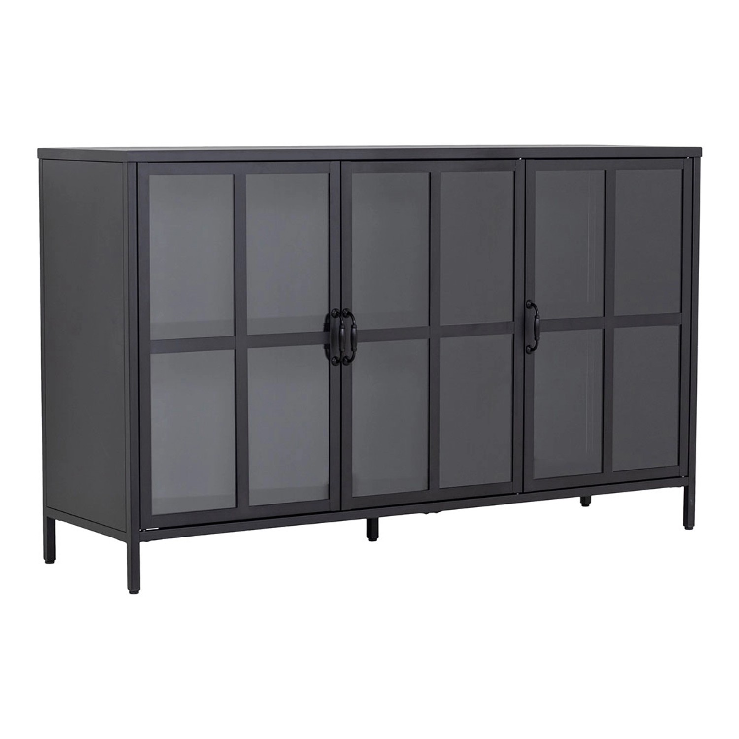 ebuy24 Chilly Sideboard 3 Glastüren Schwarz günstig online kaufen