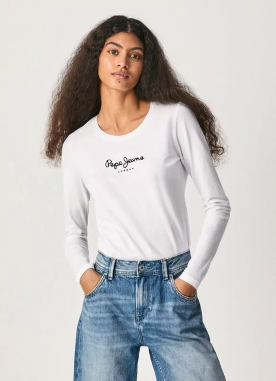 Pepe Jeans Langarmshirt NEW VIRGINIA (1-tlg) Plain/ohne Details günstig online kaufen