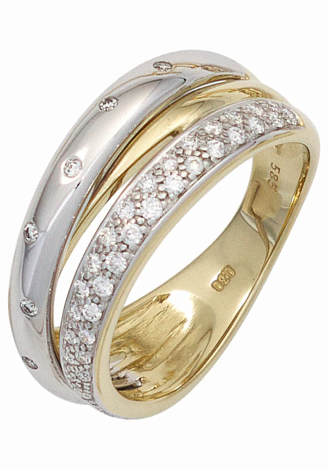 JOBO Diamantring, 585 Gold bicolor mit 41 Diamanten günstig online kaufen