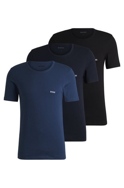 BOSS T-Shirt TShirtRN 3P Classic (Packung, 3-tlg) mit BOSS Stickerei günstig online kaufen