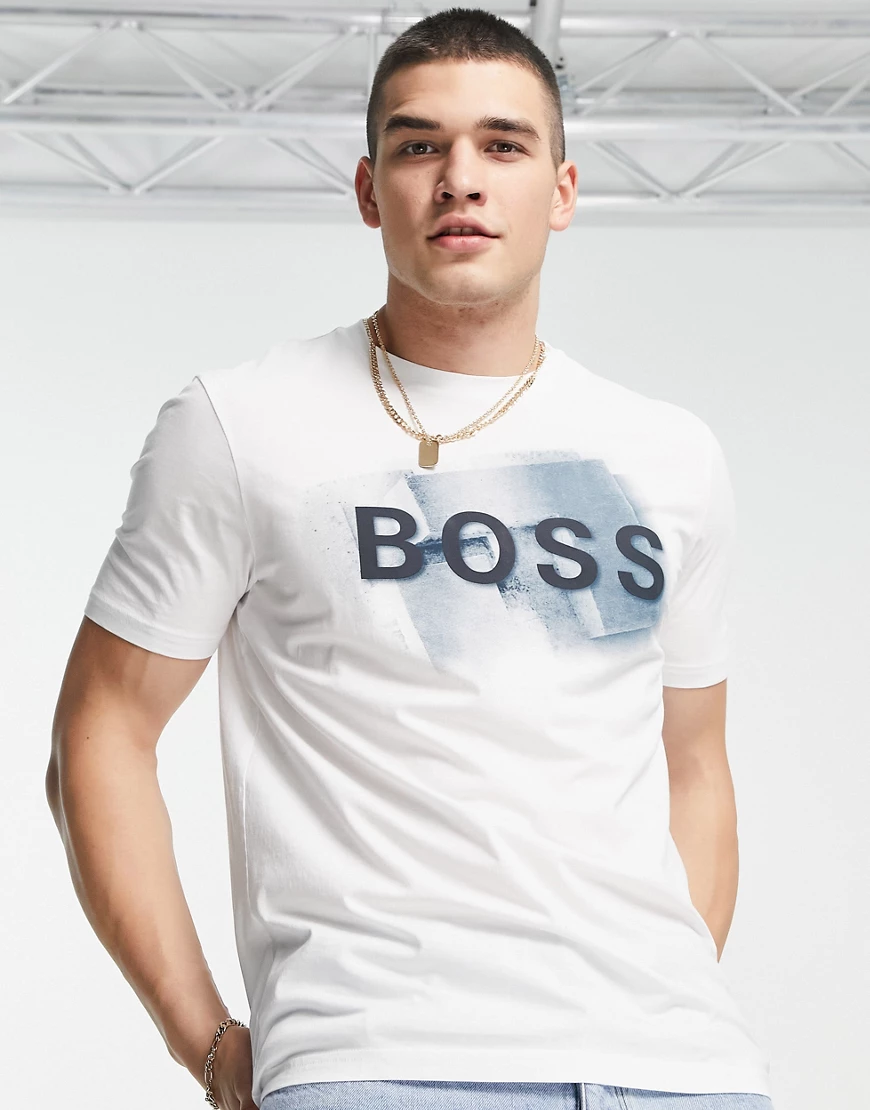 BOSS – Tlogo – T-Shirt in Weiß günstig online kaufen