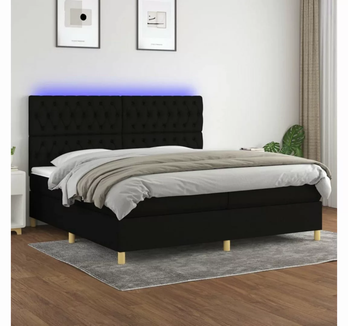 vidaXL Boxspringbett Bett Boxspringbett mit Matratze & Topper & LED (200 x günstig online kaufen