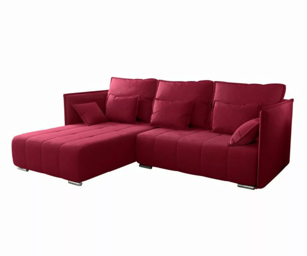 Furnix Ecksofa YAHO bequeme Couch ausziehbar mit Bettkasten Kissen Schlafso günstig online kaufen