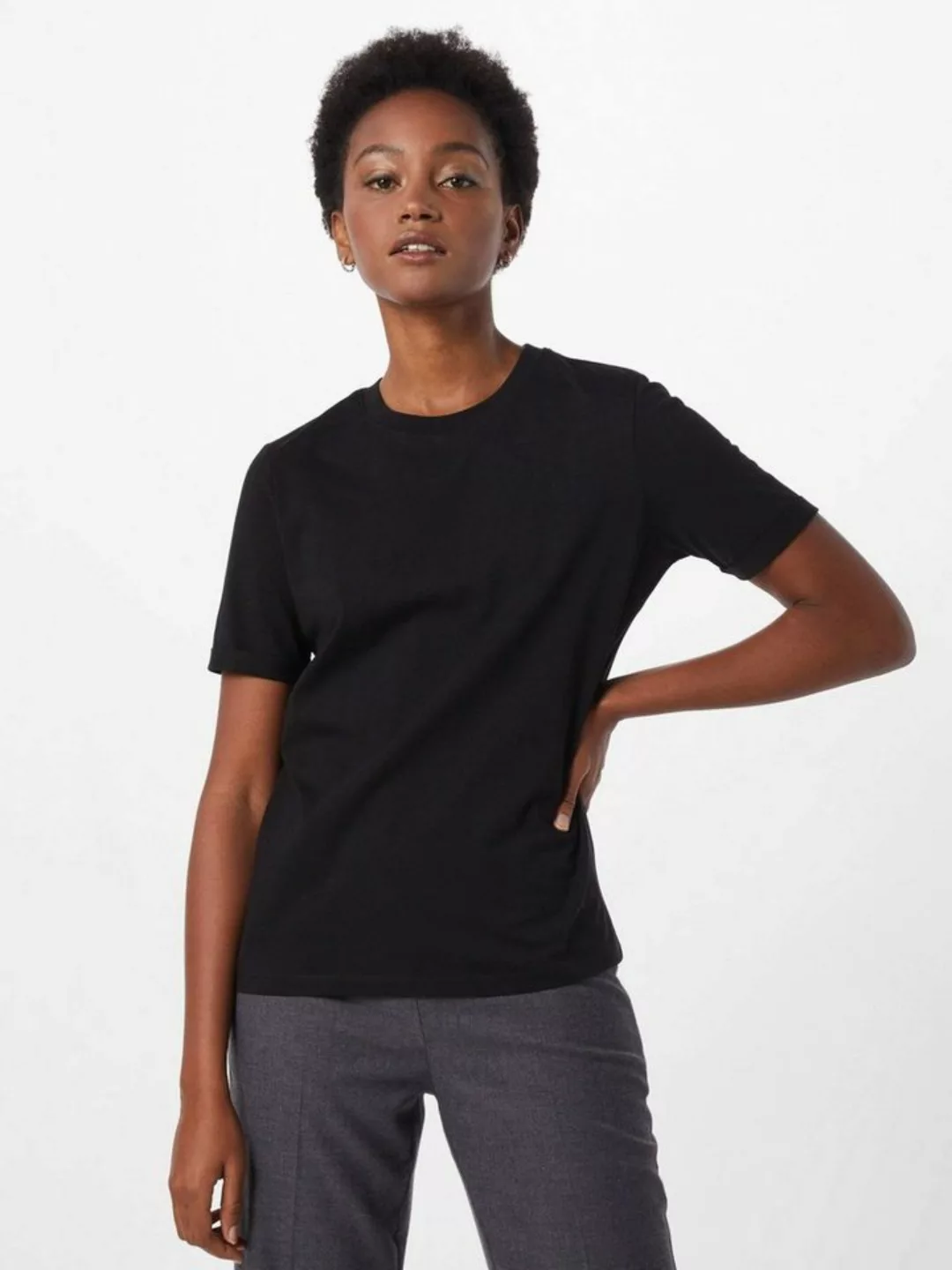 Pieces  T-Shirt PCRIA SS FOLD UP SOLID TEE günstig online kaufen