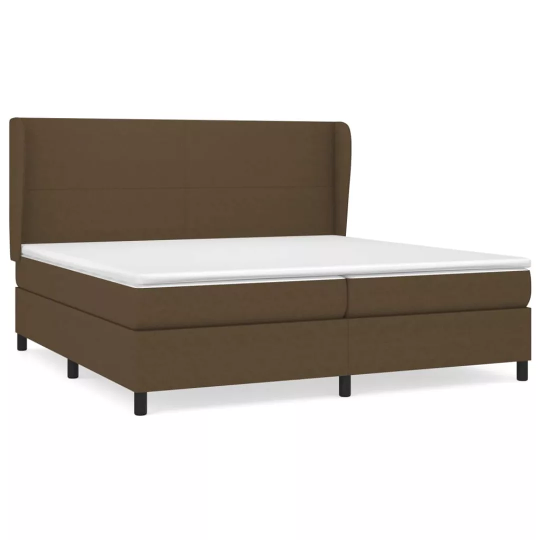 Vidaxl Boxspringbett Mit Matratze Dunkelbraun 200x200 Cm Stoff günstig online kaufen