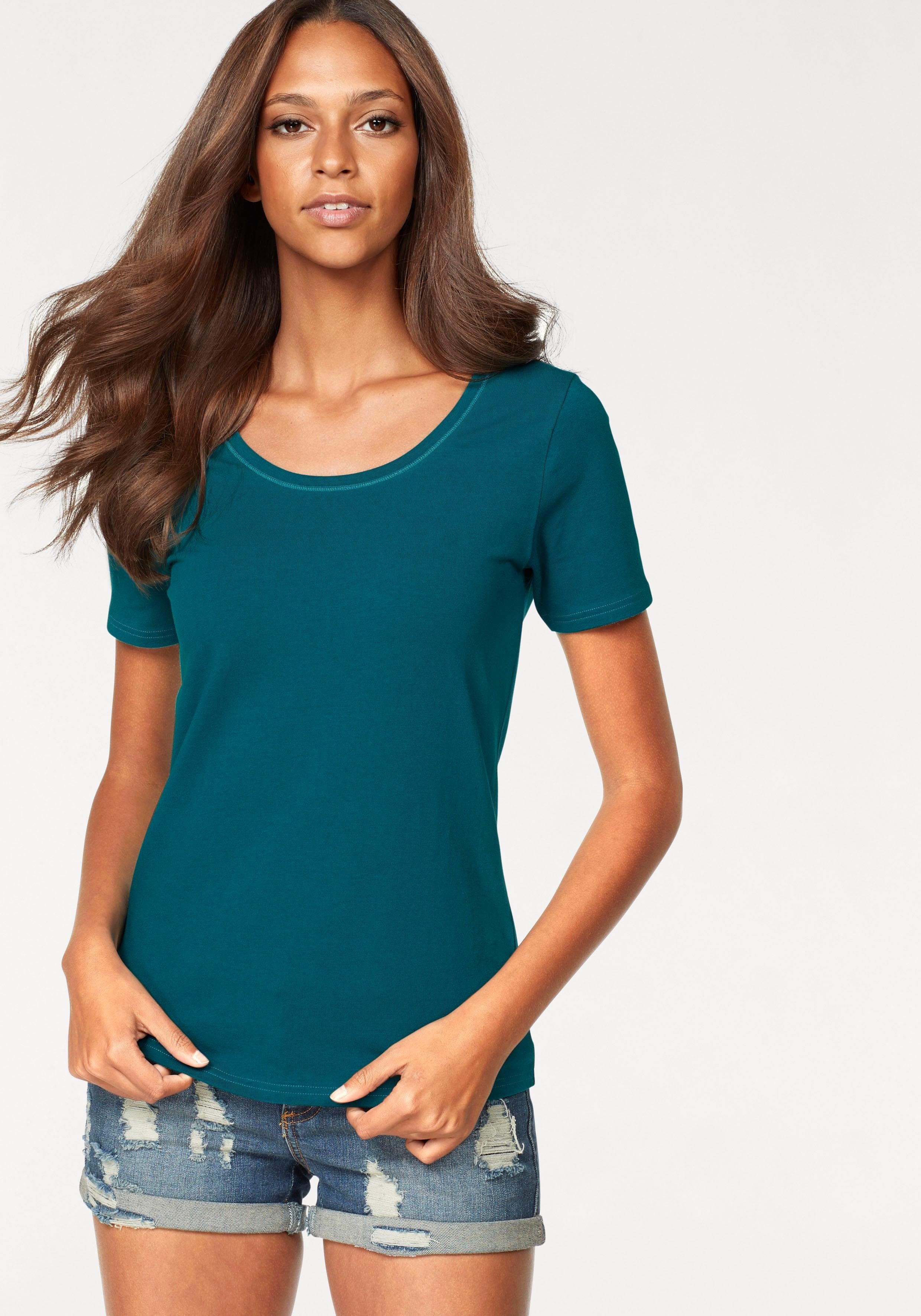 Vivance T-Shirt "aus elastischer Baumwoll-Qualität", (2er-Pack) günstig online kaufen