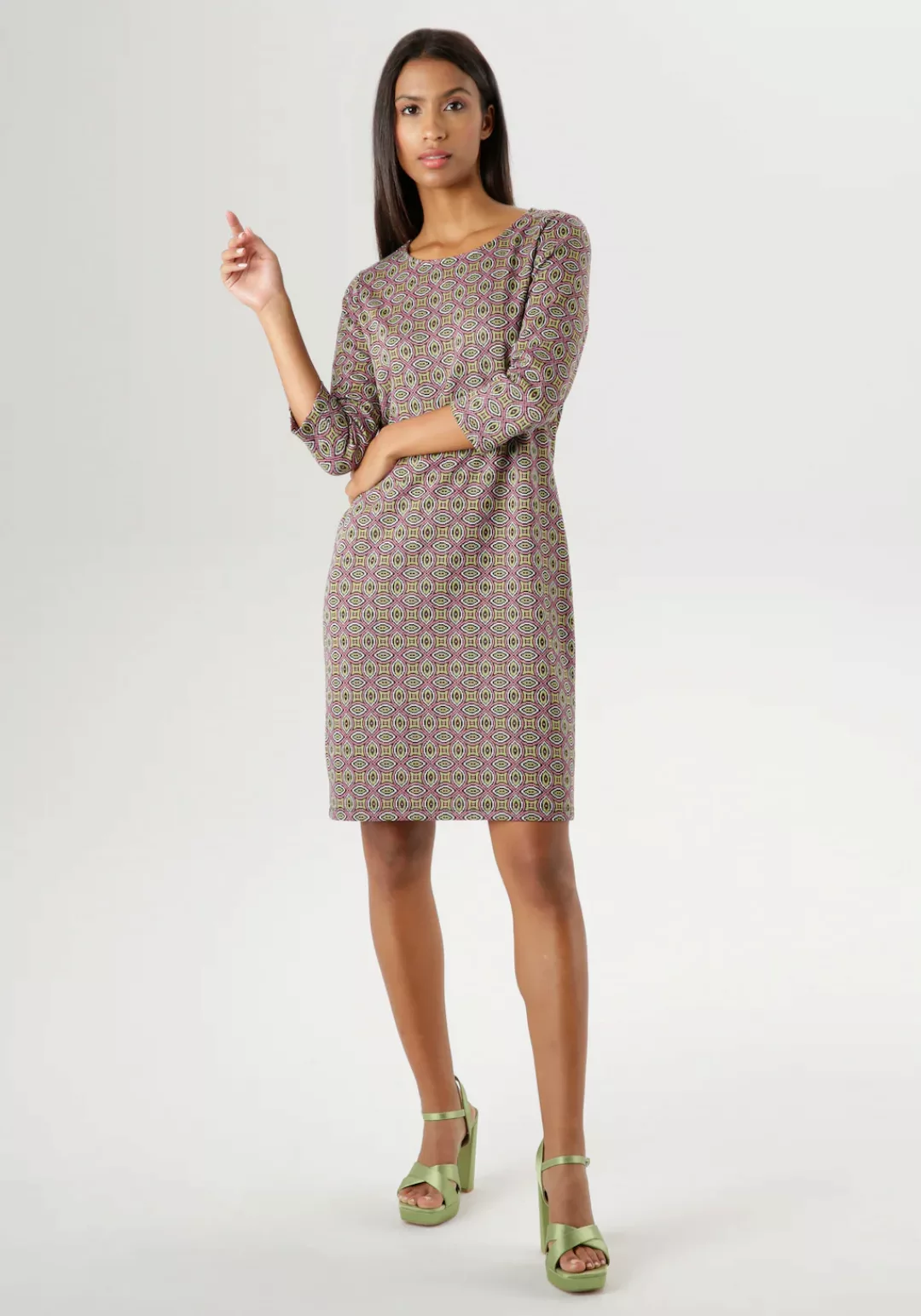 Aniston SELECTED Jerseykleid, mit interessantem Muster günstig online kaufen