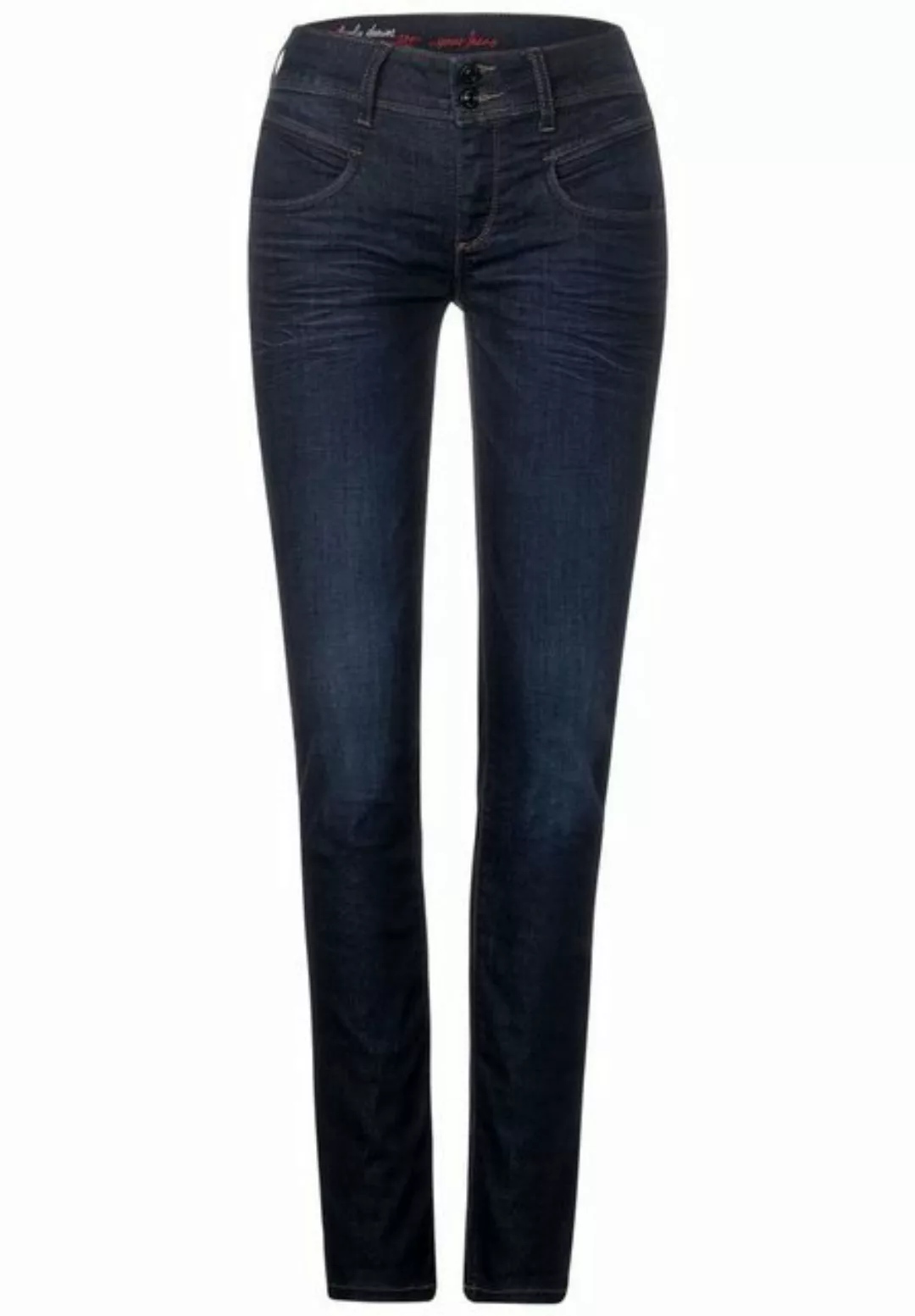 STREET ONE Comfort-fit-Jeans in dunkelblauer Waschung günstig online kaufen