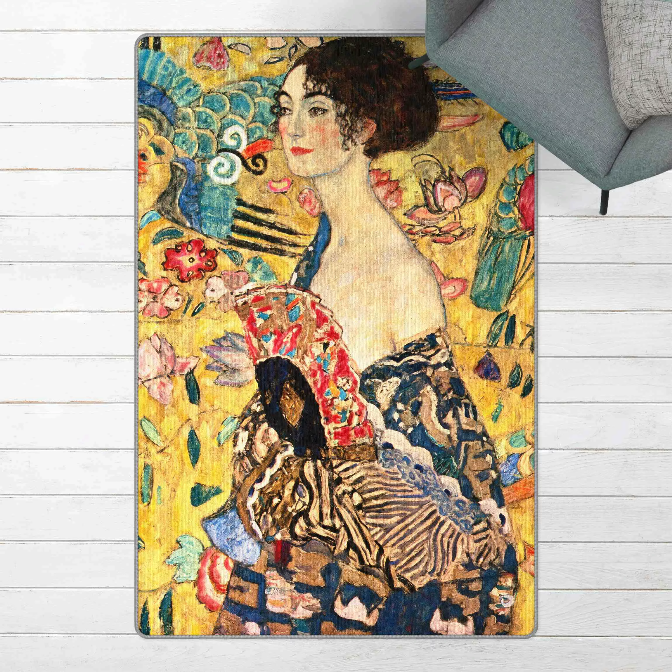 Teppich Gustav Klimt - Dame mit Fächer günstig online kaufen