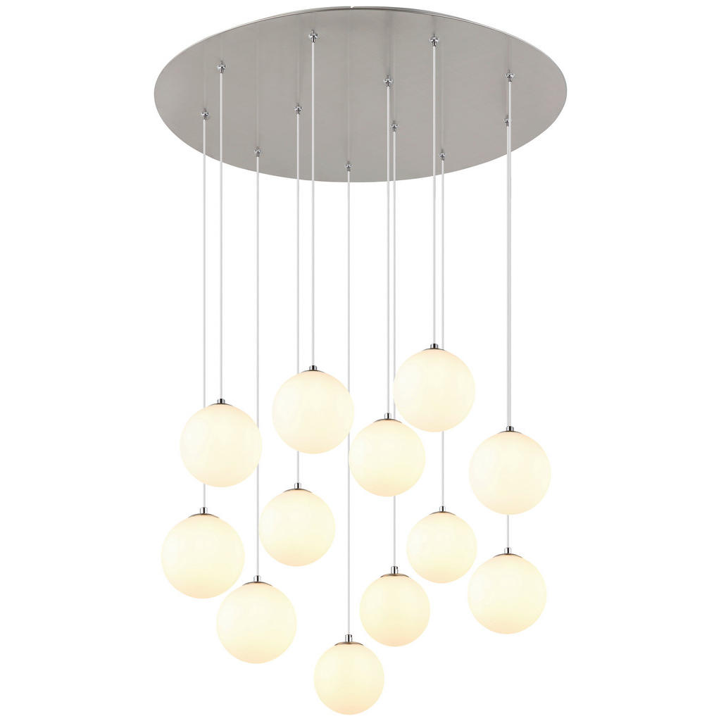 GLOBO Deckenleuchte Opal nickel matt schwarz Glas Metall Kunststoff H/D: ca günstig online kaufen