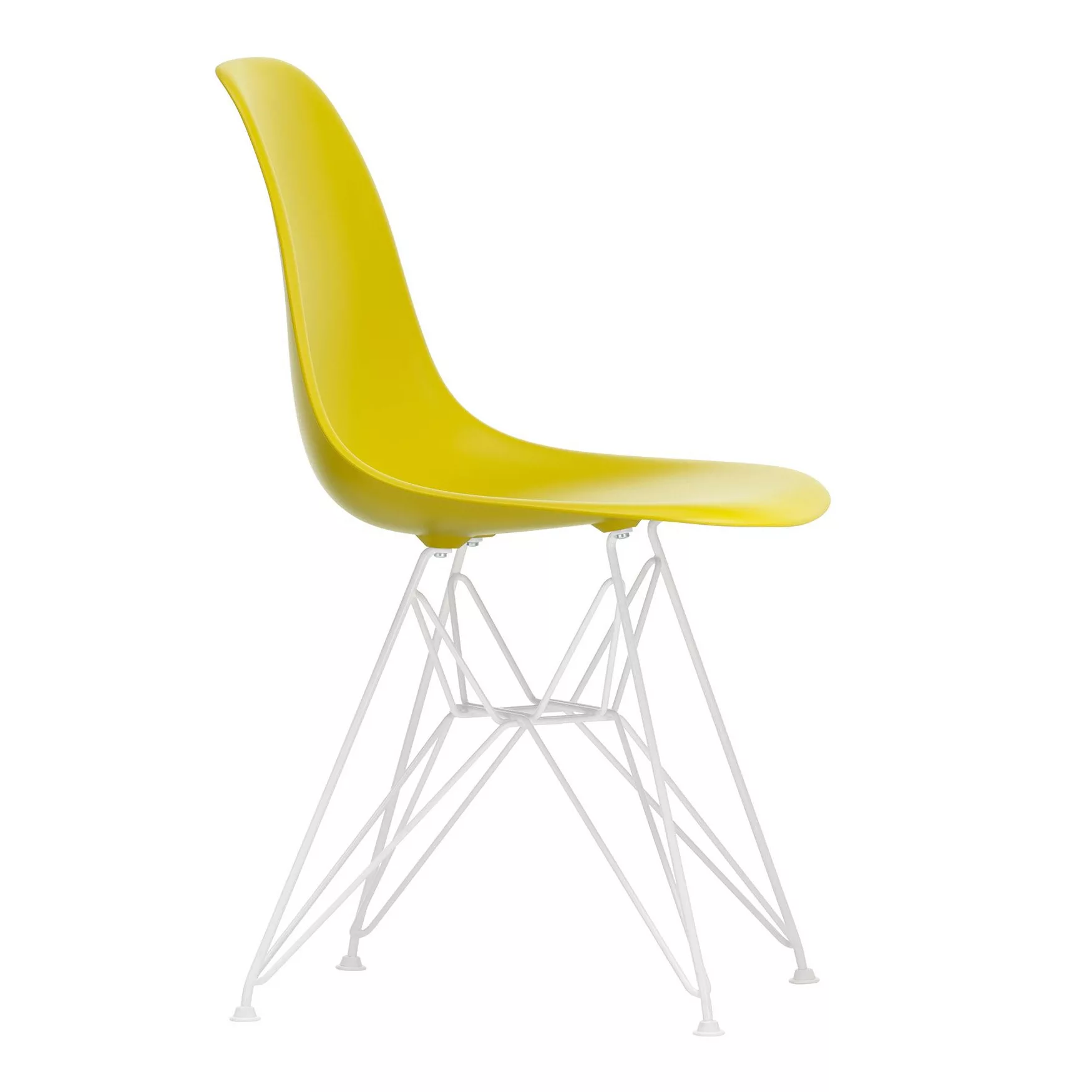 Vitra - Eames Plastic Side Chair DSR Gestell weiß - senfgelb/Sitzschale Pol günstig online kaufen