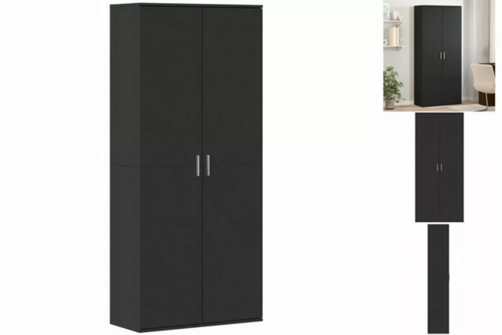 vidaXL Kleiderschrank Kleiderschrank Schwarz 80x35x180 cm Holzwerkstoff günstig online kaufen